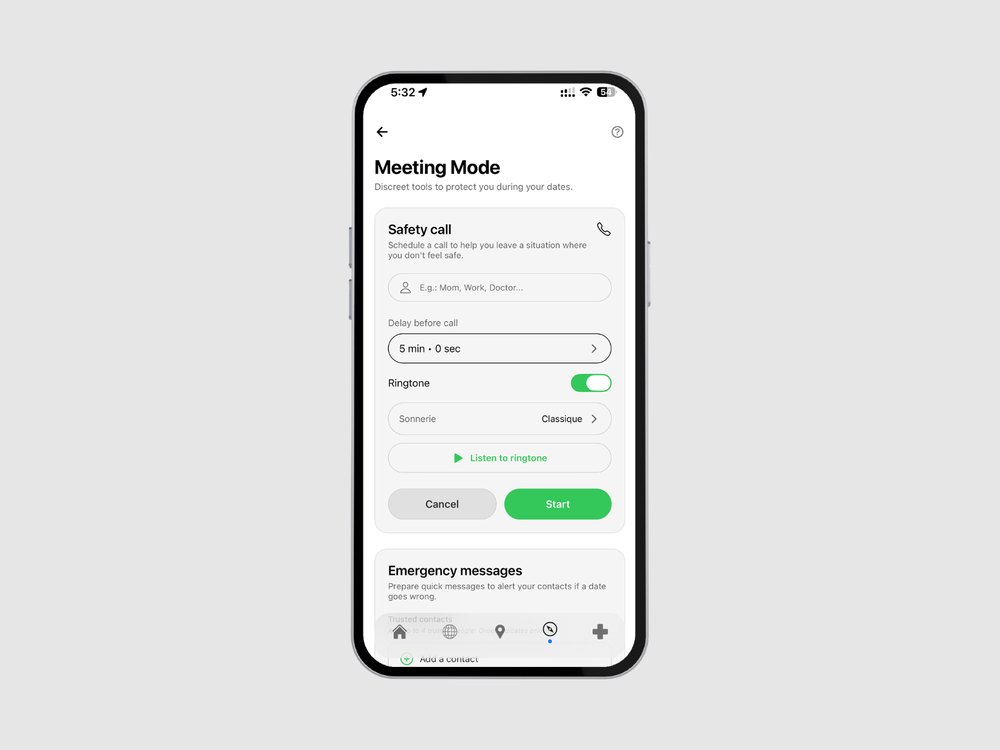 Meeting mode with safety call